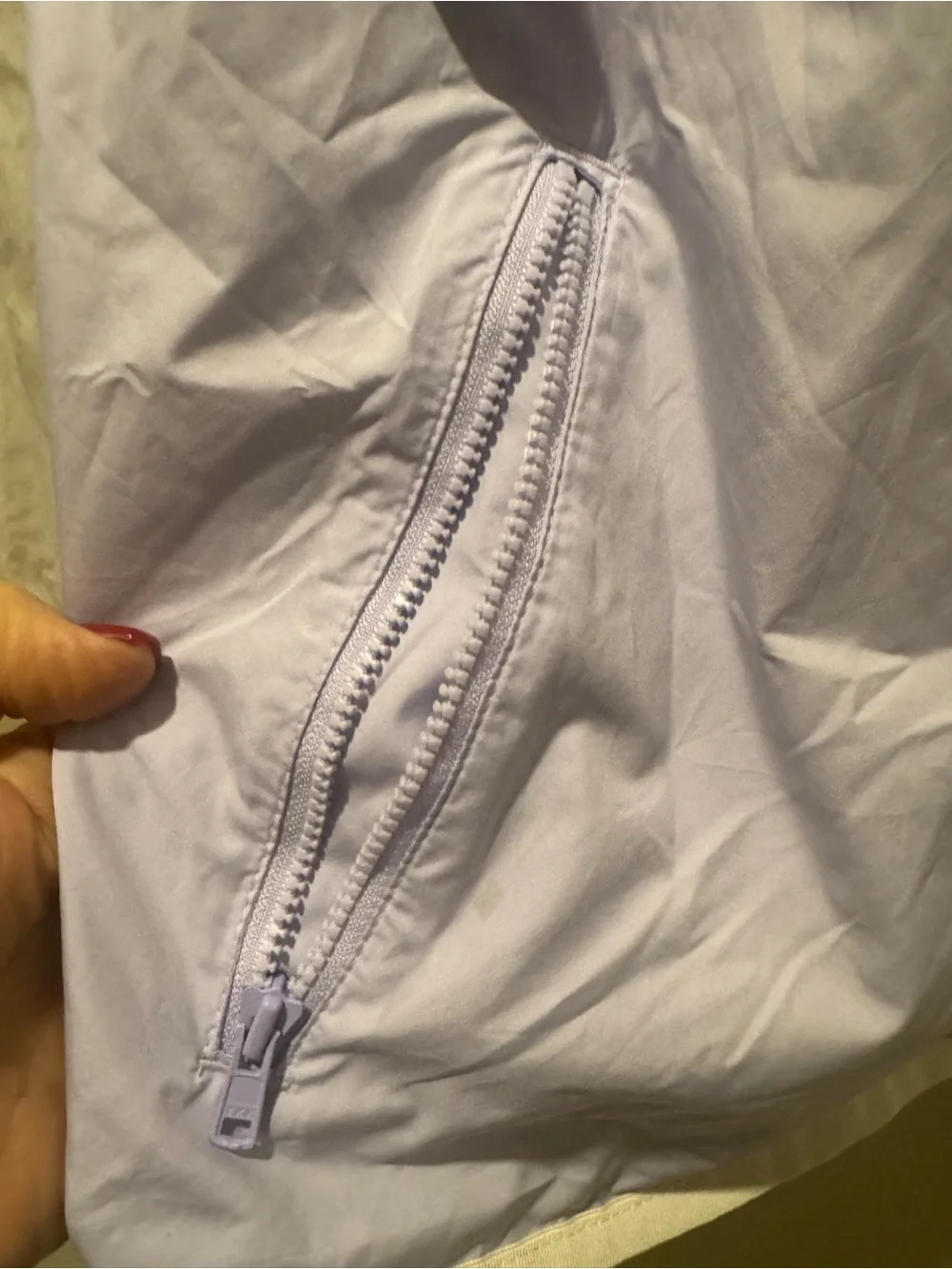 Nike Women's White and Lavender Colorblock Windbreaker Jacket